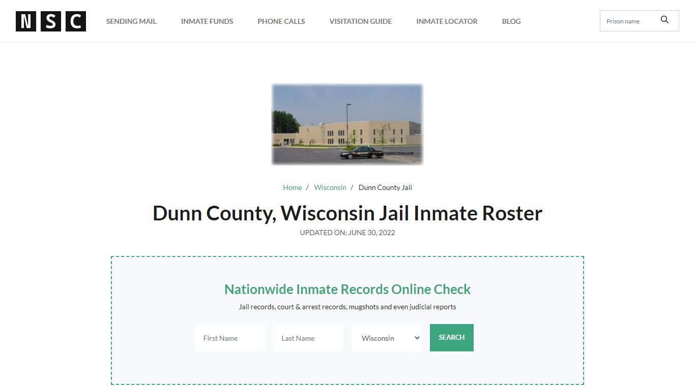 Dunn County, Wisconsin Jail Inmate List